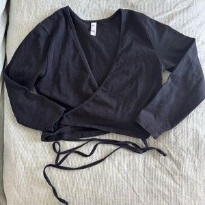 American Apparel black ballet wrap top